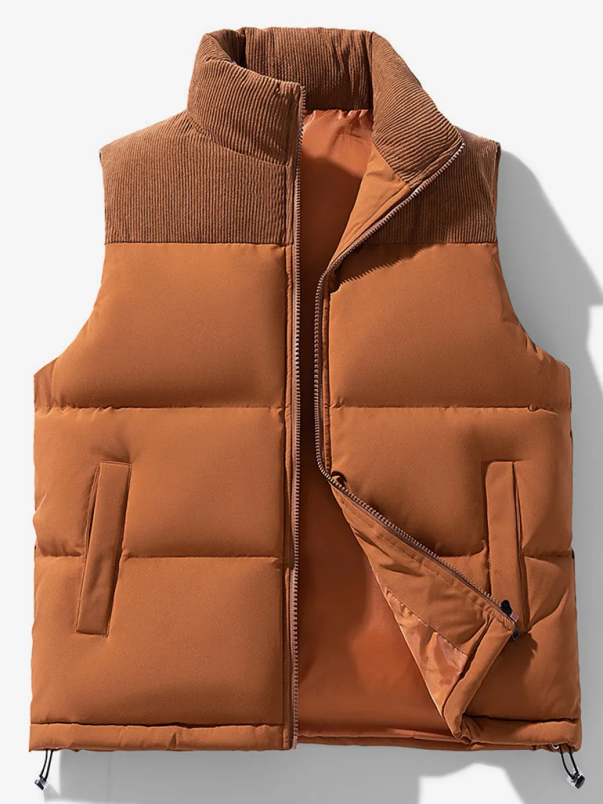 Gilet matelassé sans manches à col montant pour homme