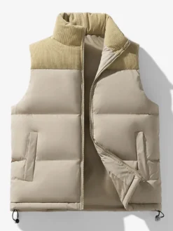 Gilet matelassé sans manches à col montant pour homme