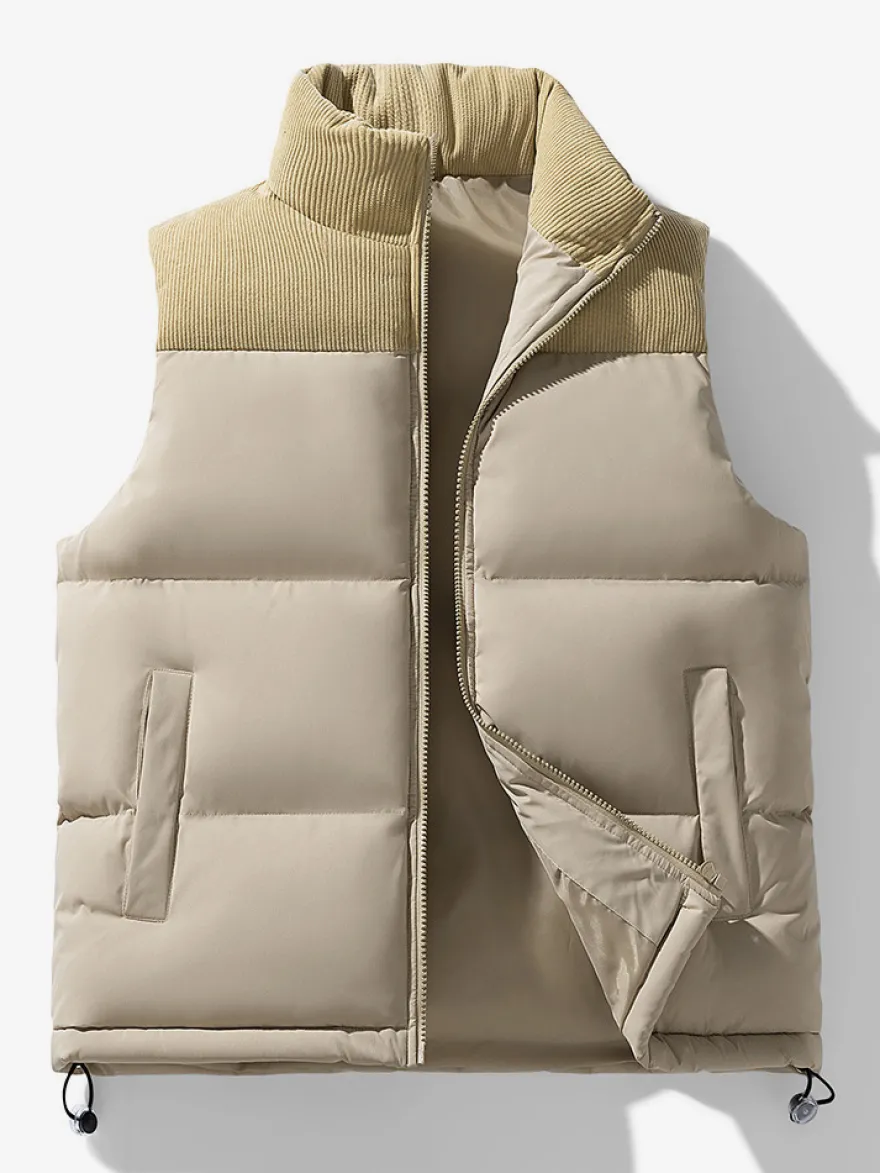 Gilet matelassé sans manches à col montant pour homme