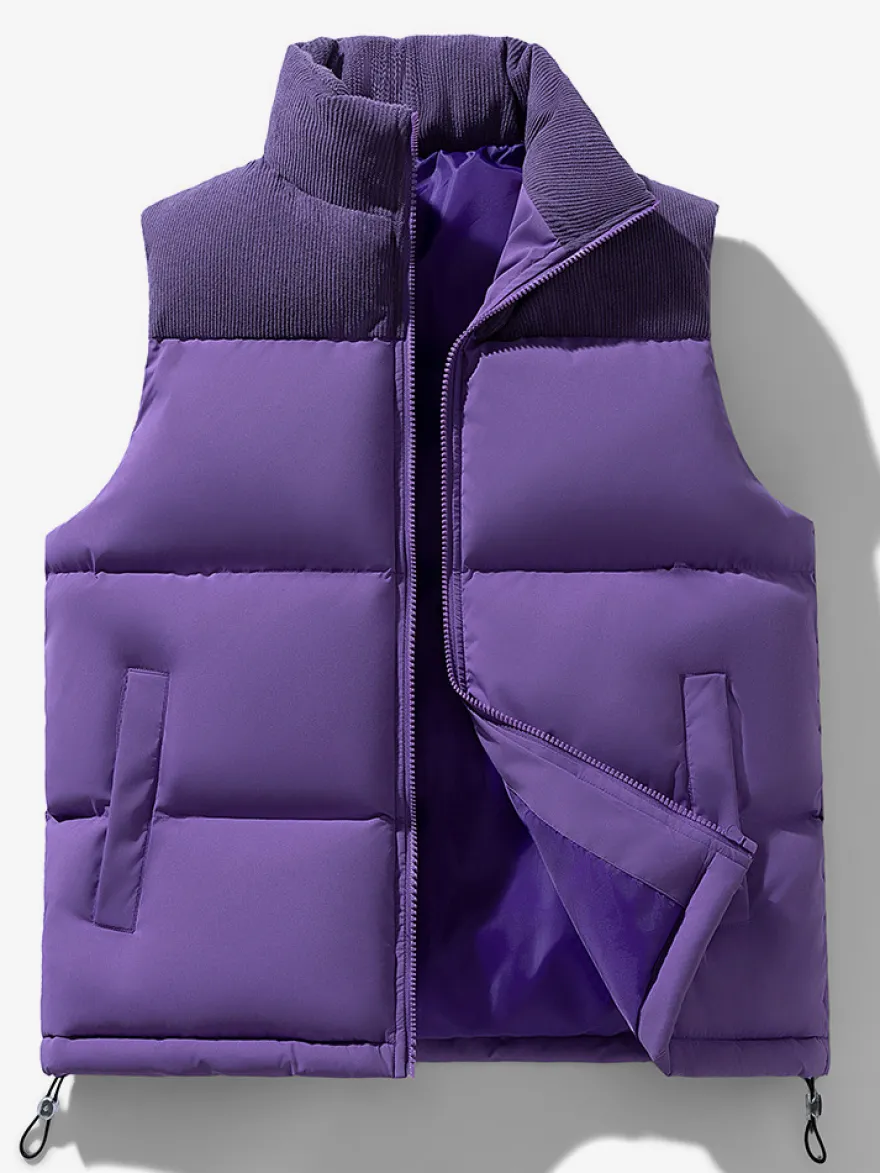 Gilet matelassé sans manches à col montant pour homme