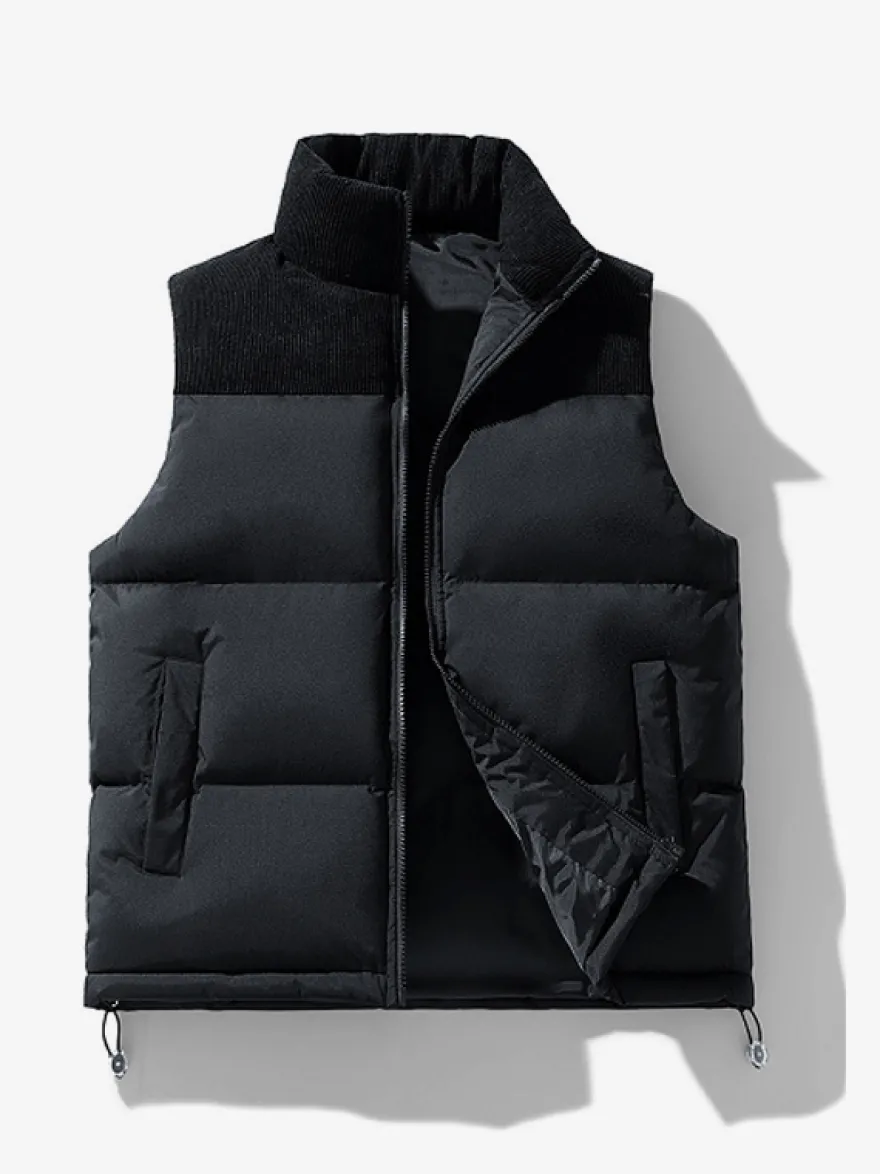 Gilet matelassé sans manches à col montant pour homme