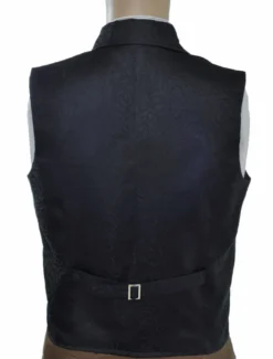 Gilet Opéra Steampunk Aristocrate Rétro Noir Jacquard avecChaîne Déguisements Halloween