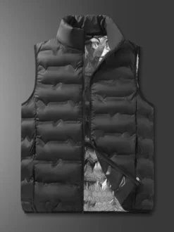 Gilet rembourré sans manches à col montant pour homme