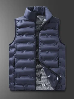 Gilet rembourré sans manches à col montant pour homme