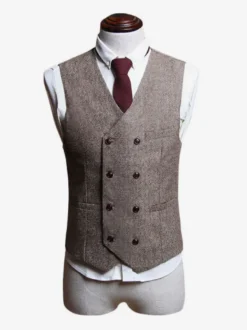 Gilet Rétro Costume Vintage Homme Costume Opéra Gilet Vintage Top Marron Clair Déguisements Halloween