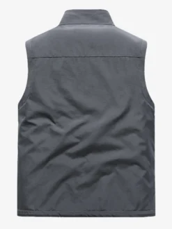 Gilet sans manches à col montant pour homme doublé polaire