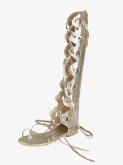 Gladiator Or Sandales Femmes 2026 Bout large Boucle à lacet chaussures Sandales plates