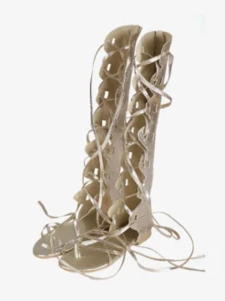 Gladiator Or Sandales Femmes 2026 Bout large Boucle à lacet chaussures Sandales plates