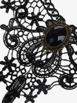 Gothic Lolita collier noir découpe coeur et fleur Lolita Collier Collier en dentelle Déguisements Halloween