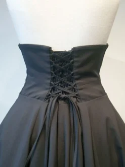 Gothic Lolita SK Frill Button Plissé Lace Up Jupe Lolita noire Déguisements Halloween