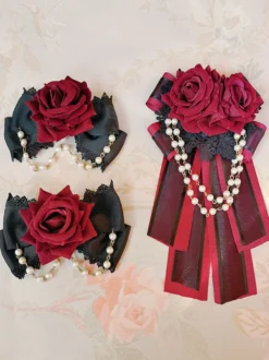 Gothique Lolita Accessoires Infanta Bordeaux Polyester Accessoire Divers