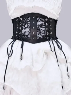 Gothique Lolita Accessoires Lacet Noir Dentelle Fibre Divers