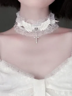 Gothique Lolita Accessoires Noir Choker Polyester