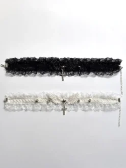 Gothique Lolita Accessoires Noir Choker Polyester