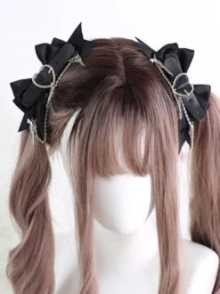 Gothique Lolita Accessoires Noir Chaînes Nœuds Couvre-chef Polyester Divers