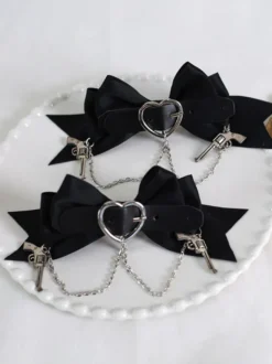Gothique Lolita Accessoires Noir Chaînes Nœuds Couvre-chef Polyester Divers