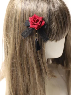 Gothique Lolita Accessoires Bordeaux Fringe Lace Headwear Polyester Divers