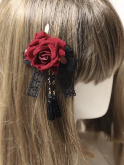 Gothique Lolita Accessoires Bordeaux Fringe Lace Headwear Polyester Divers