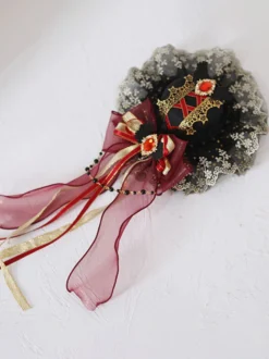 Gothique Top Hat dentelle Bow bibi cheveux clip Vintage Accessoires Déguisements Halloween