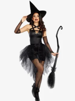 Halloween Carnaval Costume Sorcière Sexy Femme Ensemble Deux Pièces Mardi Gras Costumes de Fête