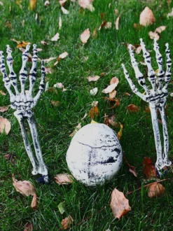 Halloween Décorations d'Halloween Armwear Blanc Crâne En Plastique Squelette Mains Accessoires
