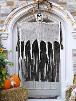Halloween Décorations d'Halloween Accessoires de squelette d'Halloween en fibre de polyester grise