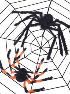 Halloween Décorations d'Halloween Fibre de polyester de couleur fendue Accessoires d'araignée d'Halloween