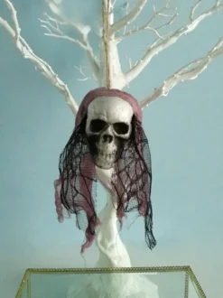 Halloween décorations effrayantes crâne en fibre de polyester violet