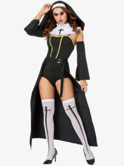 Halloween Déguisement De Nonne Costume Noire Halloween Vampire