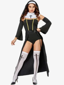 Halloween Déguisement De Nonne Costume Noire Halloween Vampire