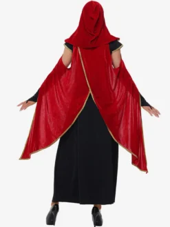 Halloween Ensemble de robe cape sexy rouge vampire pour costumes de vacances