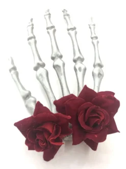 Halloween Headwear Épingle À Cheveux En Plastique Rouge Rose Fleur Décorer Effrayant Épingle À Cheveux
