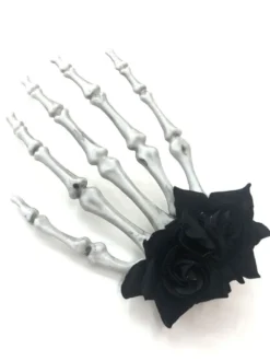 Halloween Headwear Épingle À Cheveux En Plastique Rouge Rose Fleur Décorer Effrayant Épingle À Cheveux