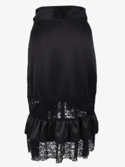 Halloween Jupe gothique punk rock en dentelle noire taille haute irrégulière