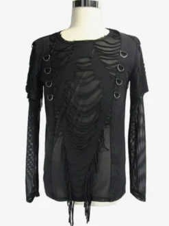 Halloween T-shirt transparent slim fit style punk rock gothique pour hommes