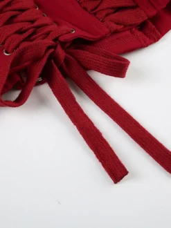 Haut corset dos nu avec fermeture éclair et lacets dans le dos pour boîte de nuit 2026