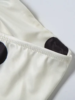Haut corset dos nu à pois pour femme - Bustier blanc vintage sans manches coupe ajustée - Idéal pour une fête d'été sur la plage 2026