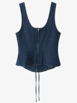 Haut corset en jean à lacets pour femme 2026