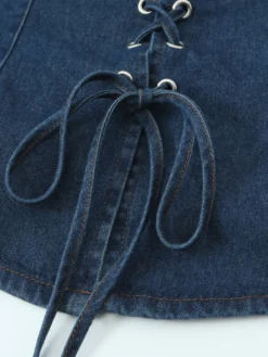 Haut corset en jean à lacets pour femme 2026