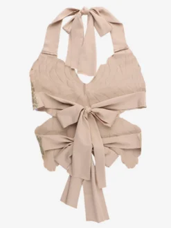 Haut court licou avec nœud papillon dans le dos Clubwear papillon brillant pour femmes 2026