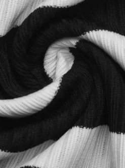 Haut rayé en maille épaules dénudées pour femme manches longues coupe ajustée bordure en dentelle chemise décontractée