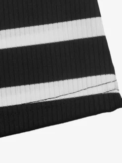 Haut rayé en maille épaules dénudées pour femme manches longues coupe ajustée bordure en dentelle chemise décontractée