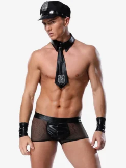 Hommes Sexy Costume Cosplay Halloween Adulte Cravate Chapeau Pantalon Tenu de Club