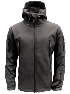 Hommes Vestes À Capuche Chic Deep Grey Black Amazing Jacket