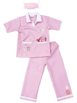 Infirmière enfants Costumes Blouse Blouse Pantalons 2 pièces Ensemble de polyester Fibre Enfant Halloween Costume complet