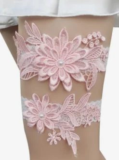 Jarretière Accessoires De Lingerie De Mariée De Fête En Dentelle Blanche Femmes