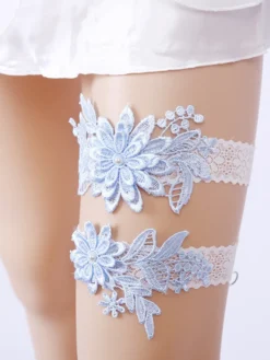 Jarretière Accessoires De Lingerie De Mariée De Fête En Dentelle Blanche Femmes