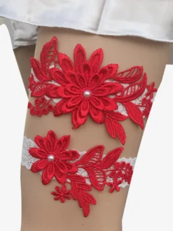 Jarretière Accessoires De Lingerie De Mariée De Fête En Dentelle Blanche Femmes