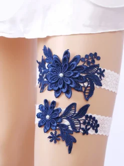 Jarretière Accessoires De Lingerie De Mariée De Fête En Dentelle Blanche Femmes