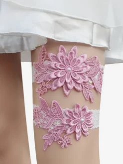 Jarretière Accessoires De Lingerie De Mariée De Fête En Dentelle Blanche Femmes